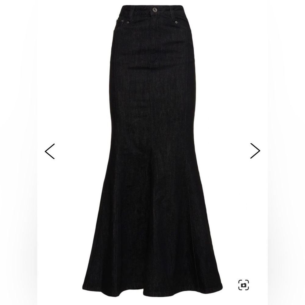 Self Portrait Denim Flare Fishtail Mermaid Skirt